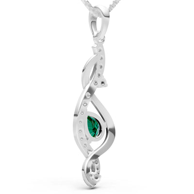 Emerald Infinity Drop Entwine Glimmer Pendant