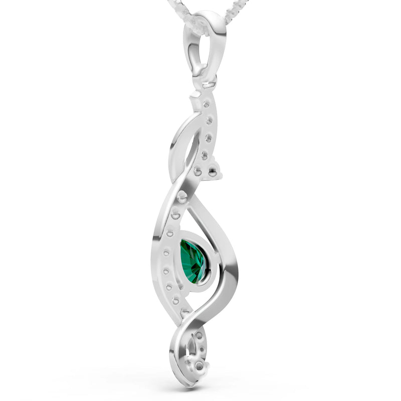 Emerald Infinity Drop Entwine Glimmer Pendant