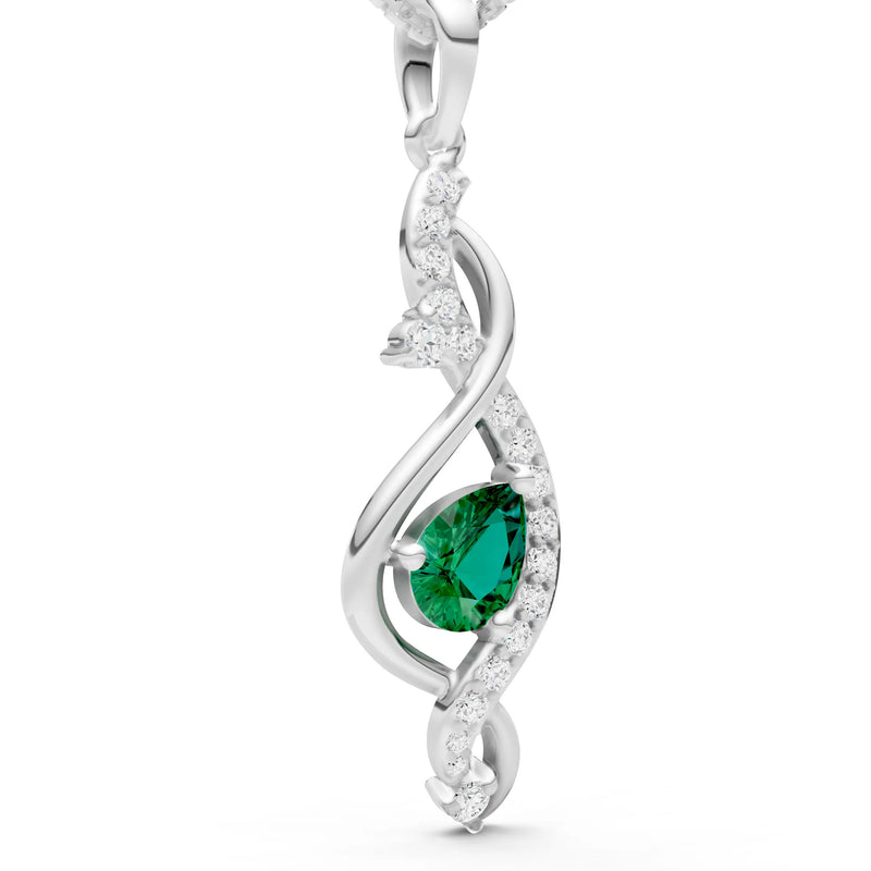 Emerald Infinity Drop Entwine Glimmer Pendant