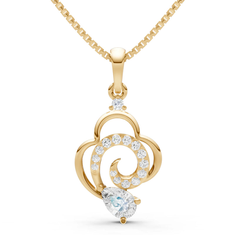 Diamond Swirl Fire Pendant