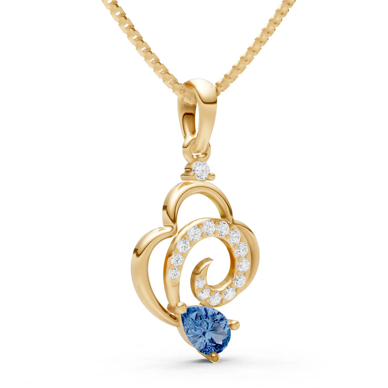 London Blue Topaz Swirl Fire Pendant