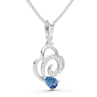 London Blue Topaz Swirl Fire Pendant