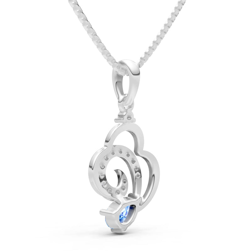 Swiss Blue Topaz Swirl Fire Pendant