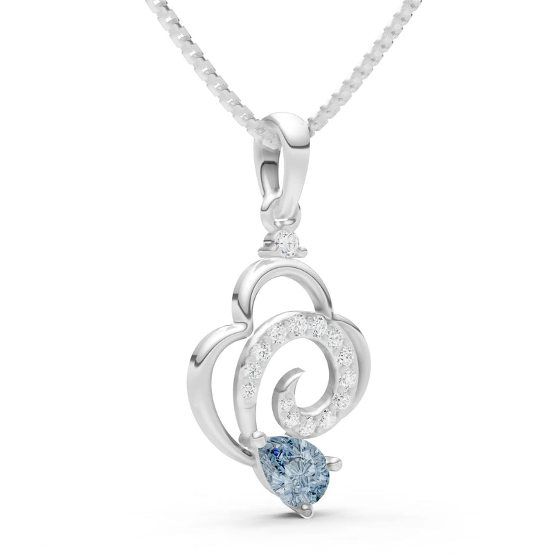 Aquamarine Swirl Fire Pendant
