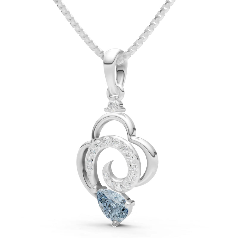 Aquamarine Swirl Fire Pendant