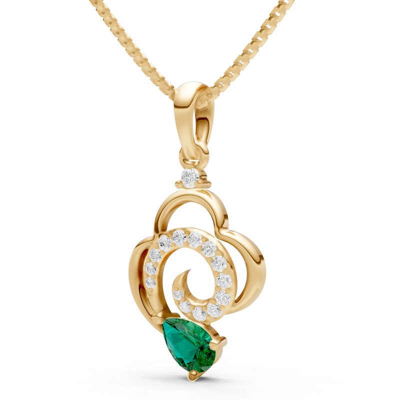 Emerald Vortex Swirl Descending Fire Pendant