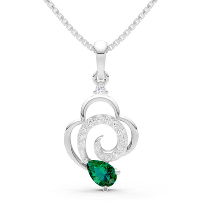 Emerald Vortex Swirl Descending Fire Pendant