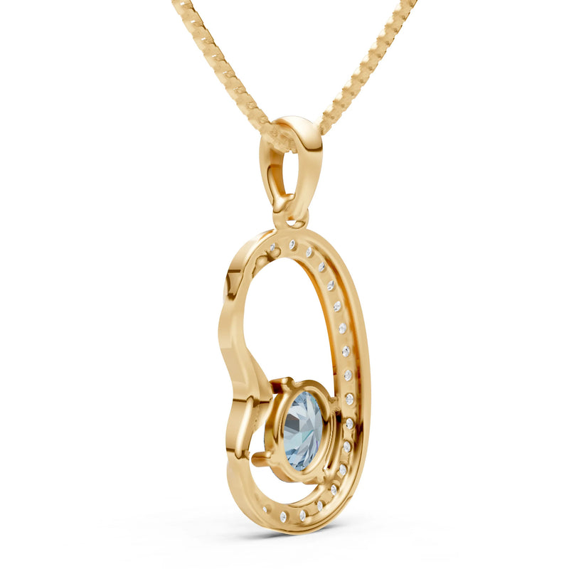 Aquamarine Crescent Dynamic Embrace Scintilla Pendant