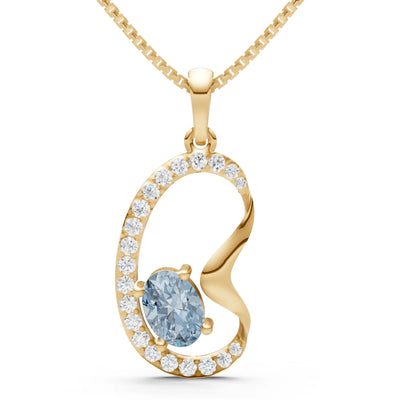 Aquamarine Crescent Dynamic Embrace Scintilla Pendant