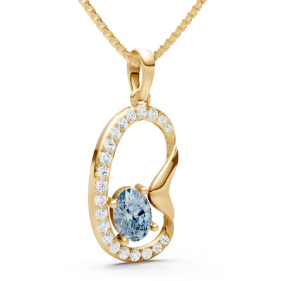 Aquamarine Crescent Dynamic Embrace Scintilla Pendant