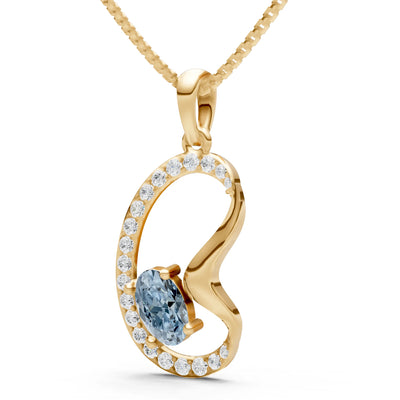 Aquamarine Crescent Dynamic Embrace Scintilla Pendant