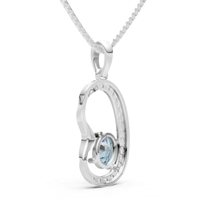 Aquamarine Crescent Dynamic Embrace Scintilla Pendant