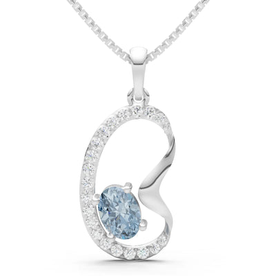 Aquamarine Crescent Dynamic Embrace Scintilla Pendant