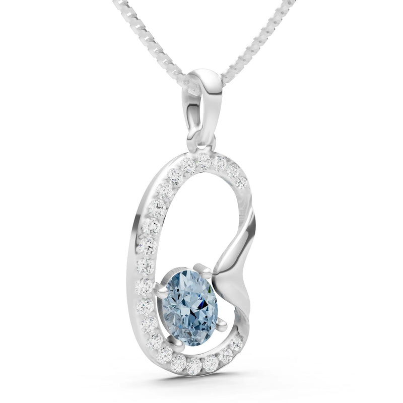 Aquamarine Crescent Dynamic Embrace Scintilla Pendant