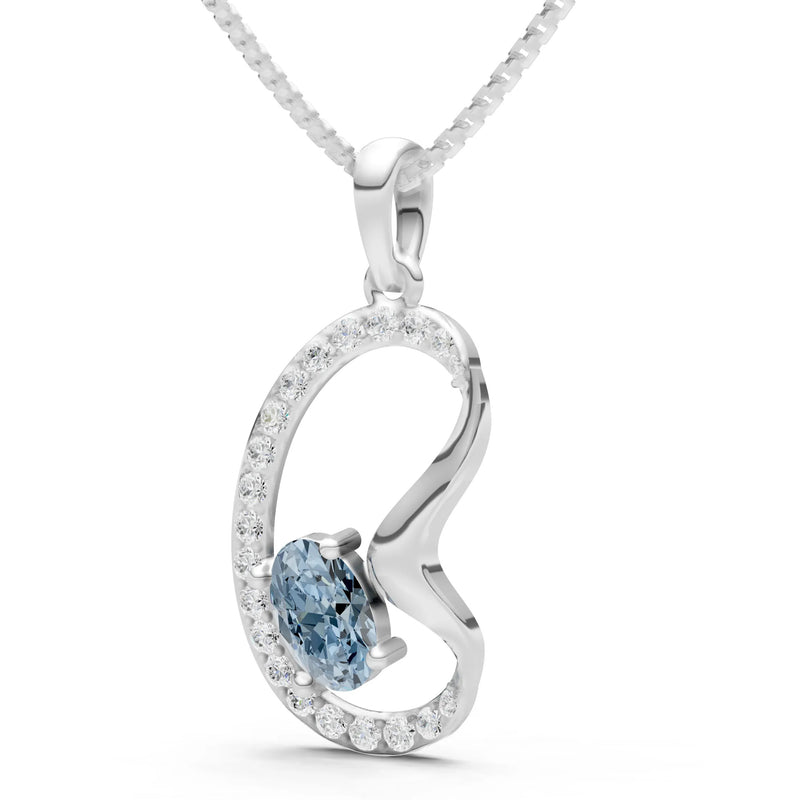 Aquamarine Crescent Dynamic Embrace Scintilla Pendant