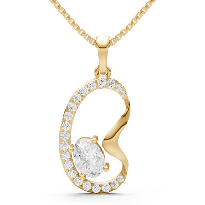 Diamond Crescent Embrace Pendant