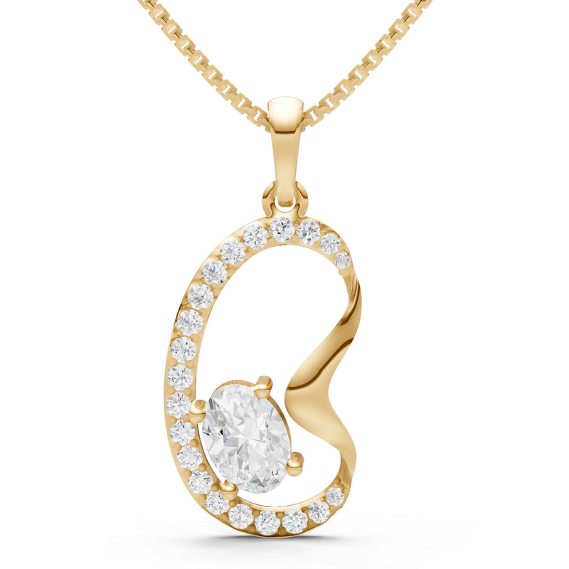 Diamond Crescent Embrace Pendant