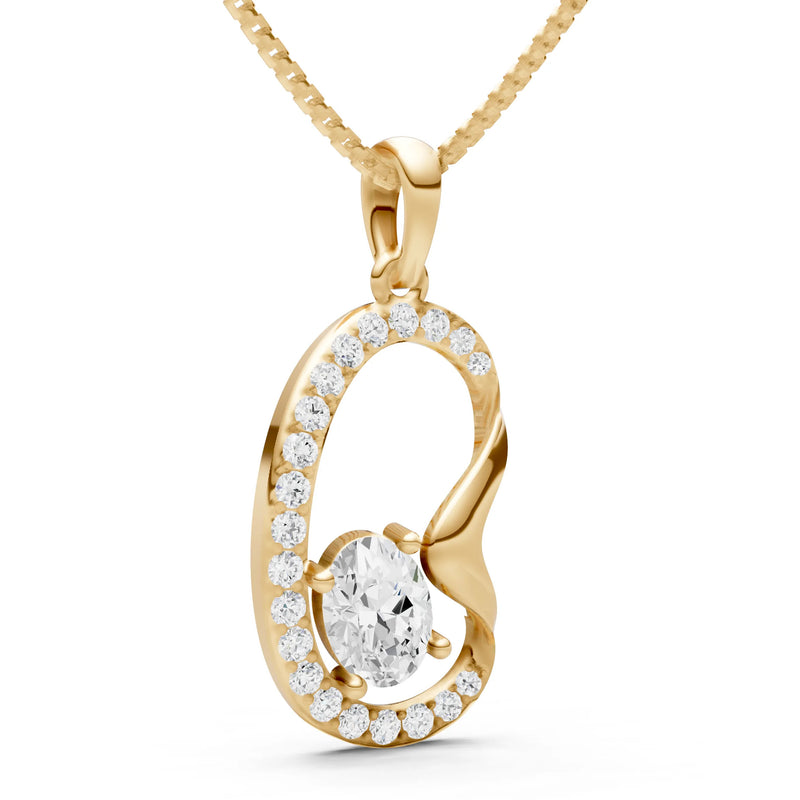 Diamond Crescent Embrace Pendant