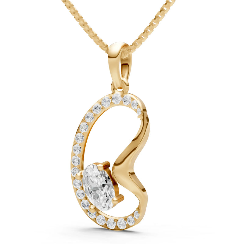 Diamond Crescent Embrace Pendant