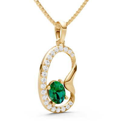 Emerald Crescent Embrace Pendant