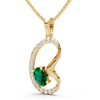 Emerald Crescent Embrace Pendant