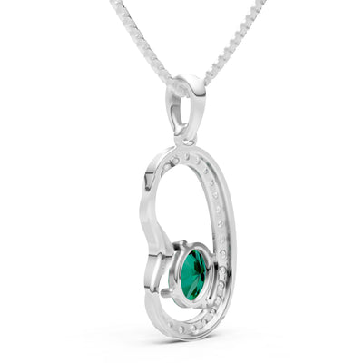 Emerald Crescent Embrace Pendant