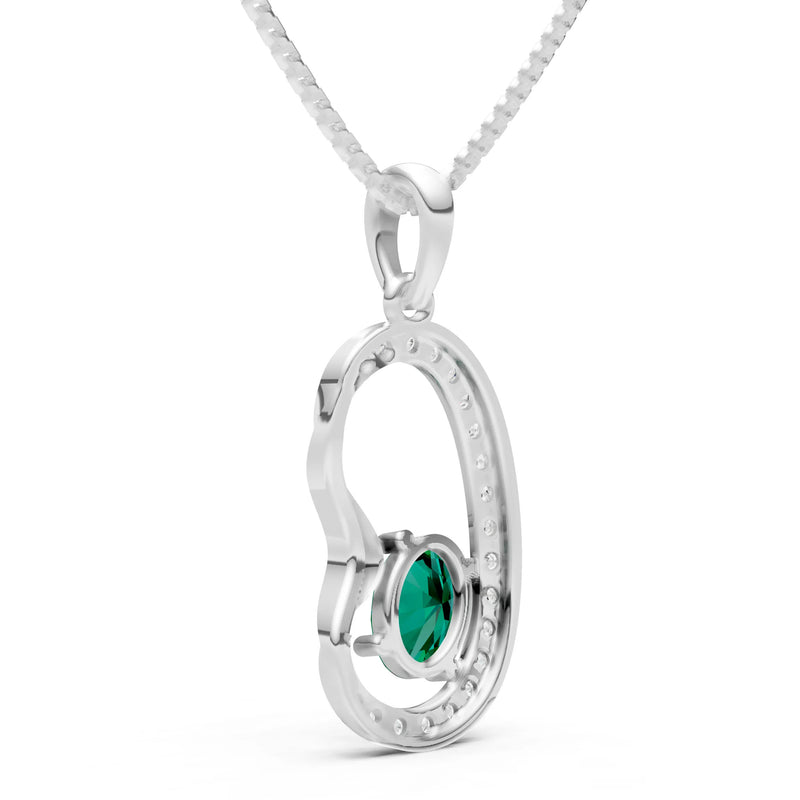 Emerald Crescent Embrace Pendant