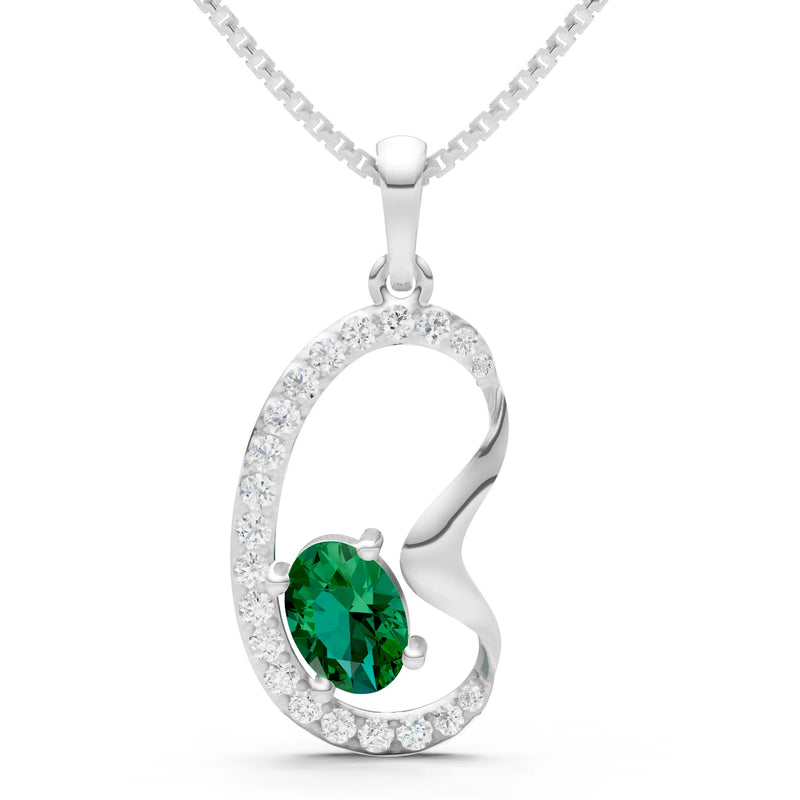 Emerald Crescent Embrace Pendant