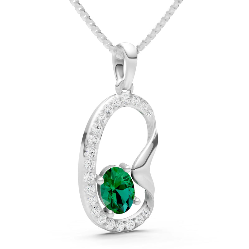 Emerald Crescent Embrace Pendant