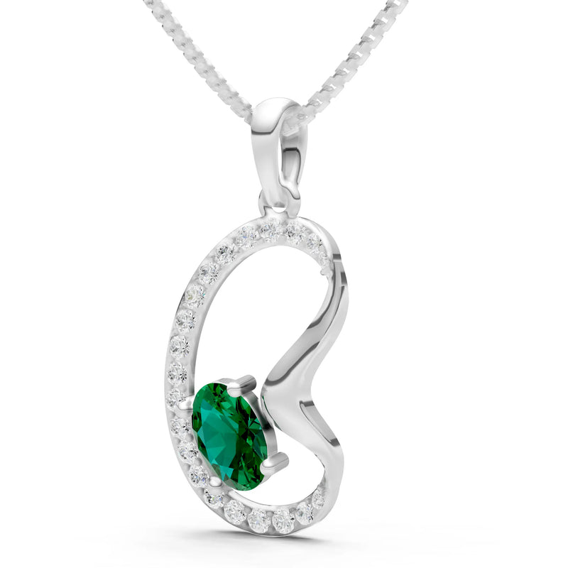 Emerald Crescent Embrace Pendant