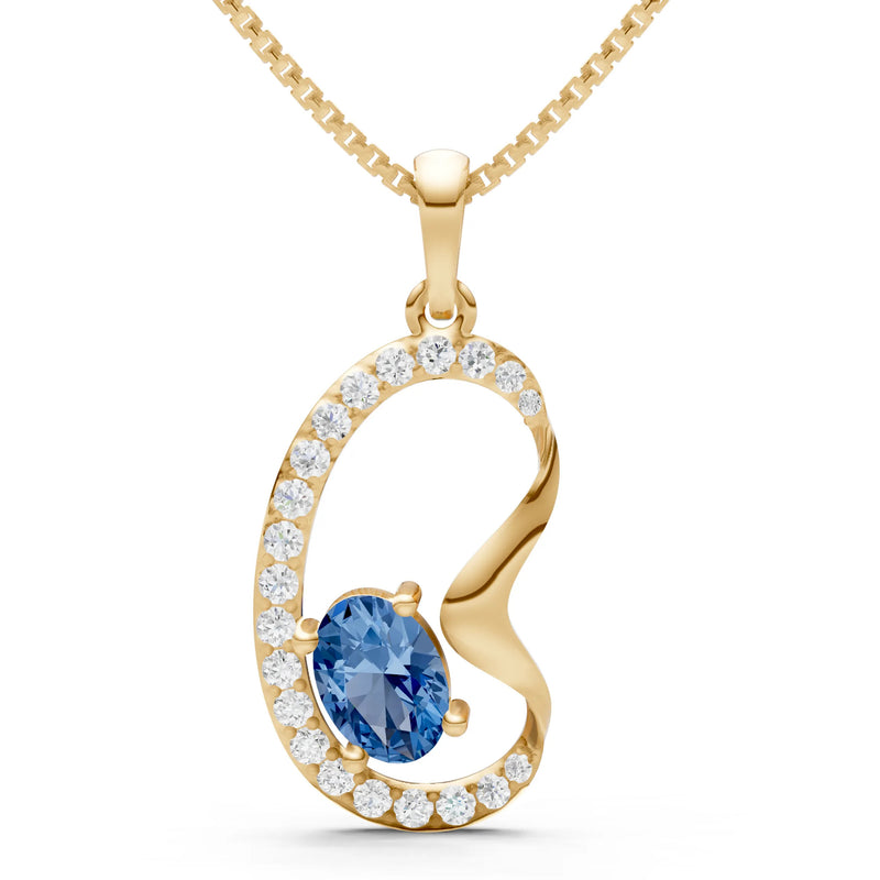 London Blue Topaz Crescent Embrace Pendant