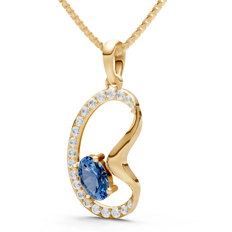 London Blue Topaz Crescent Embrace Pendant