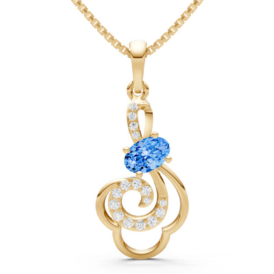 Swiss Blue Topaz Bloom Pendant