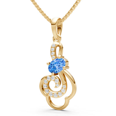 Swiss Blue Topaz Bloom Pendant