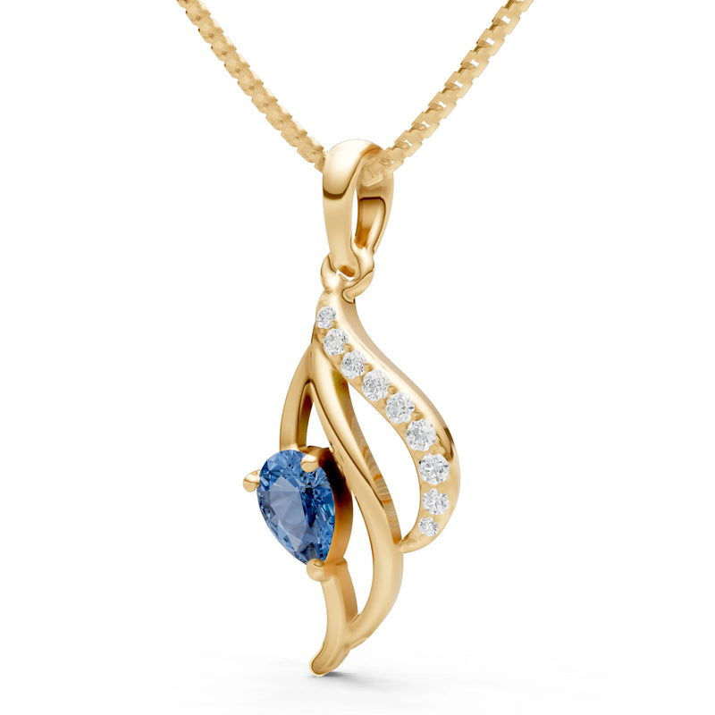 London Blue Topaz Tear Petal Accolade Pendant