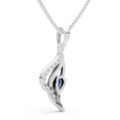 London Blue Topaz Tear Petal Accolade Pendant