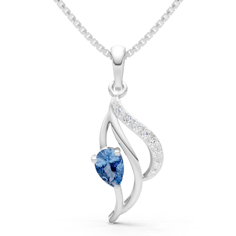 London Blue Topaz Tear Petal Accolade Pendant