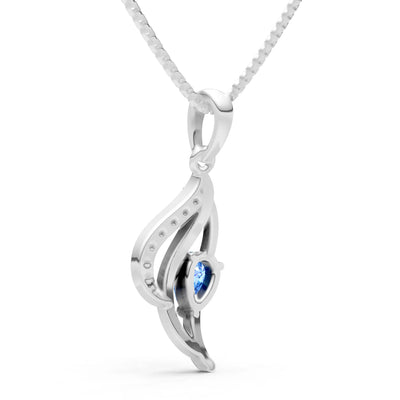 Swiss Blue Topaz Petal Pendant