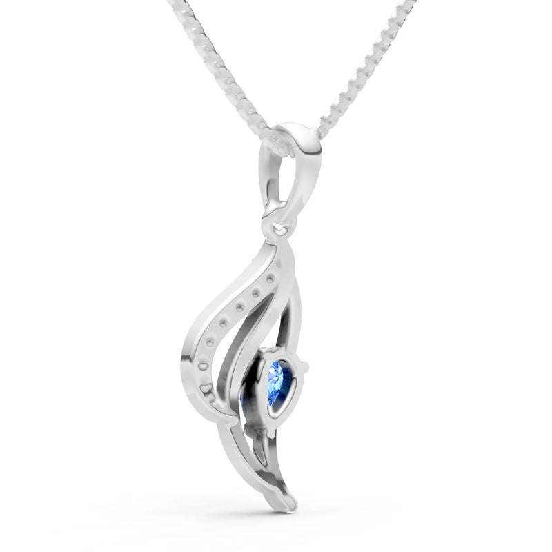 Swiss Blue Topaz Petal Pendant