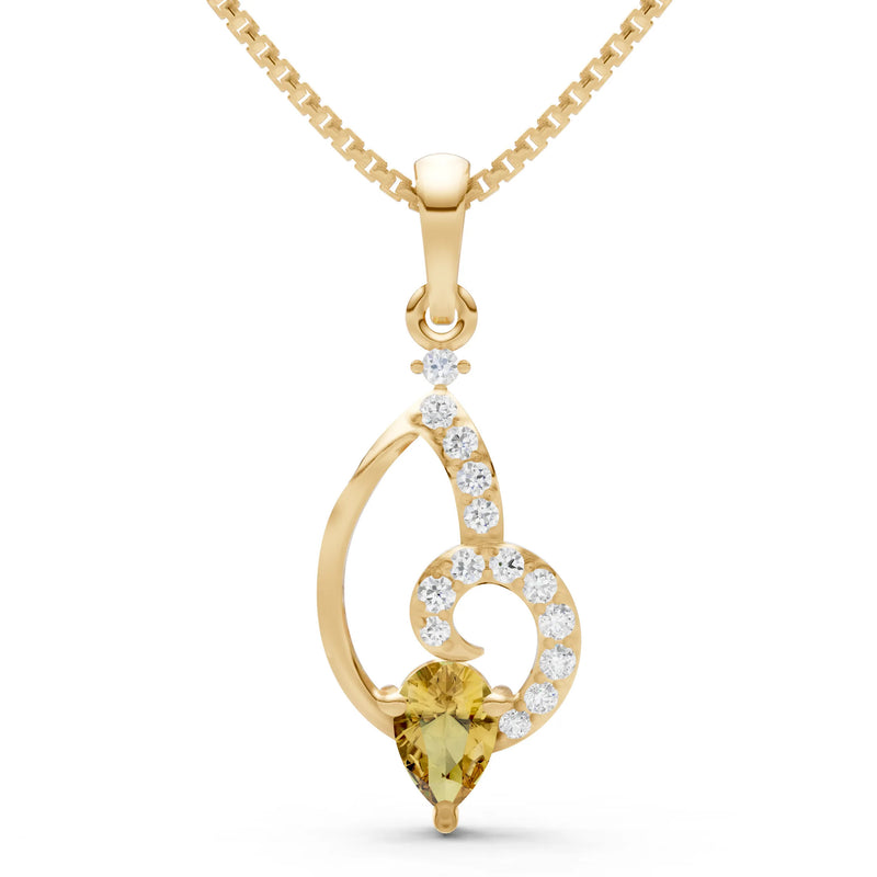 Citrine Butterfly Wing Pendant