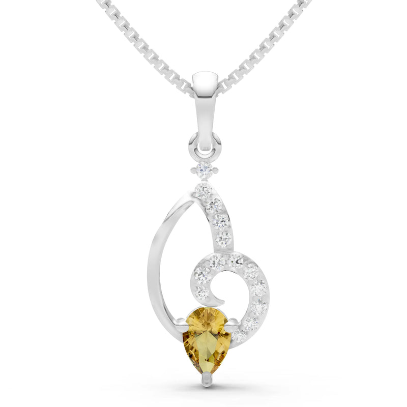 Citrine Butterfly Wing Pendant