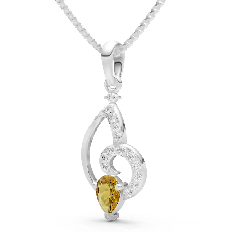 Citrine Butterfly Wing Pendant