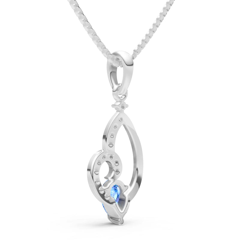Swiss Blue Topaz Whorl Base Brilliance Pendant