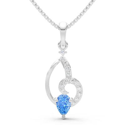 Swiss Blue Topaz Whorl Base Brilliance Pendant