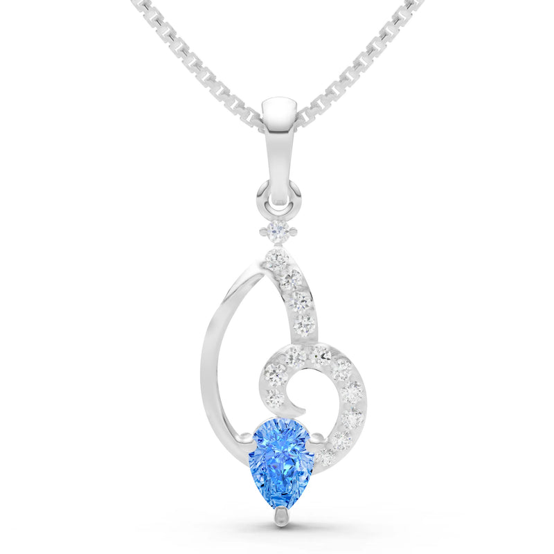 Swiss Blue Topaz Whorl Base Brilliance Pendant