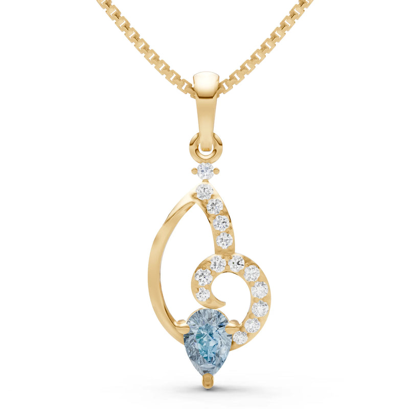 Aquamarine Butterfly Wing Pendant