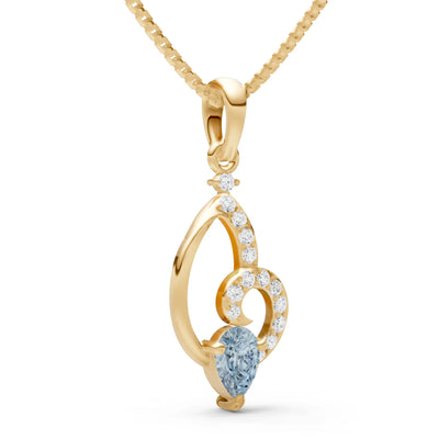 Aquamarine Butterfly Wing Pendant