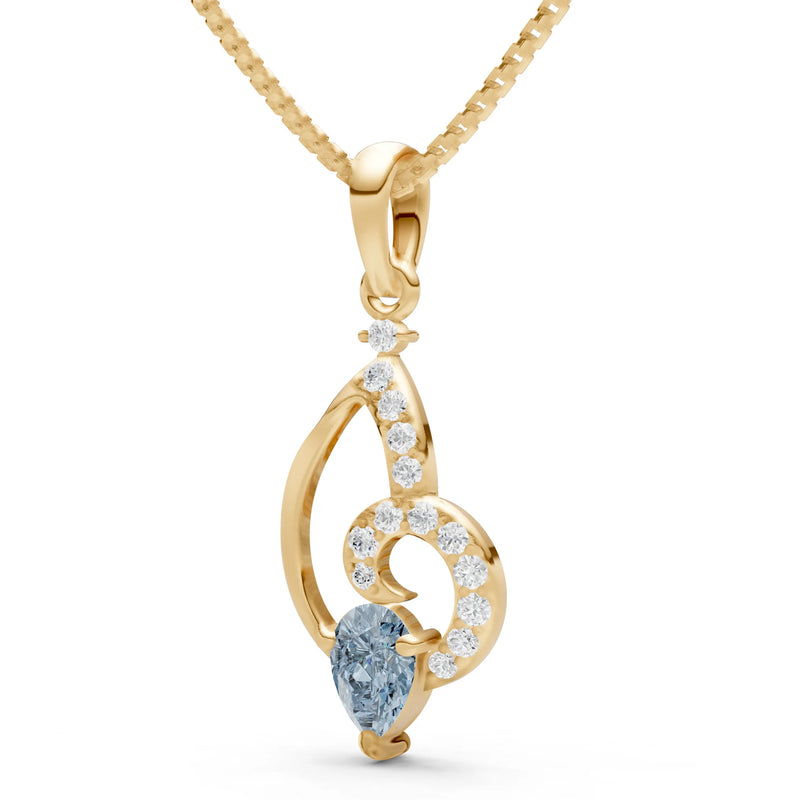 Aquamarine Butterfly Wing Pendant