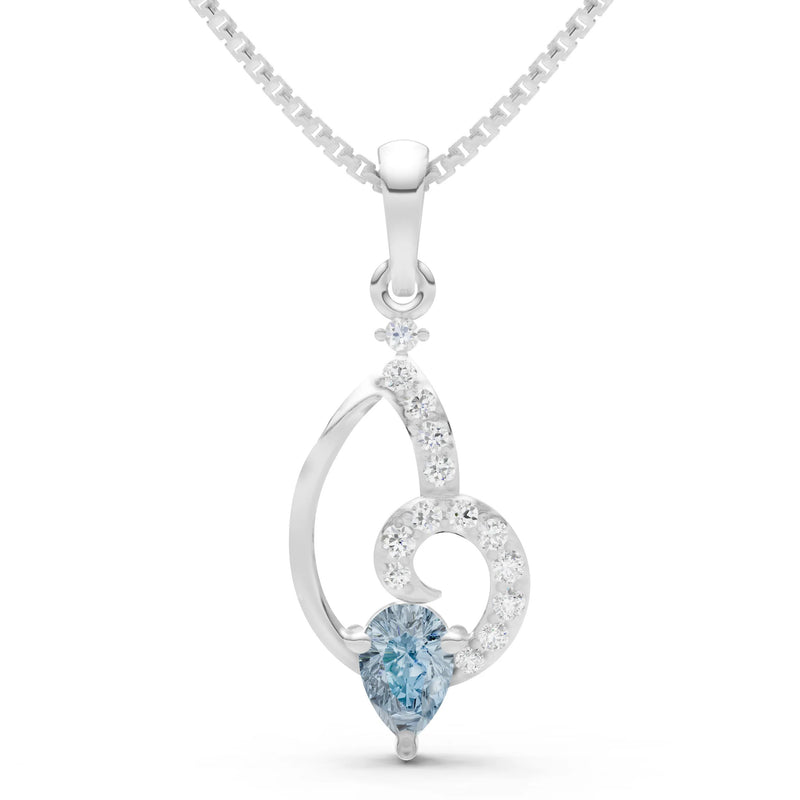 Aquamarine Butterfly Wing Pendant