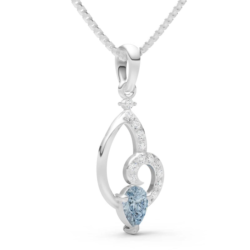 Aquamarine Butterfly Wing Pendant